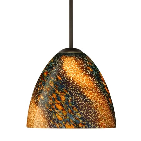 Besa Lighting Sasha Cord Pendant, Ceylon, Bronze Finish, 1x40W Candelabra 1BT-7572CE-BR